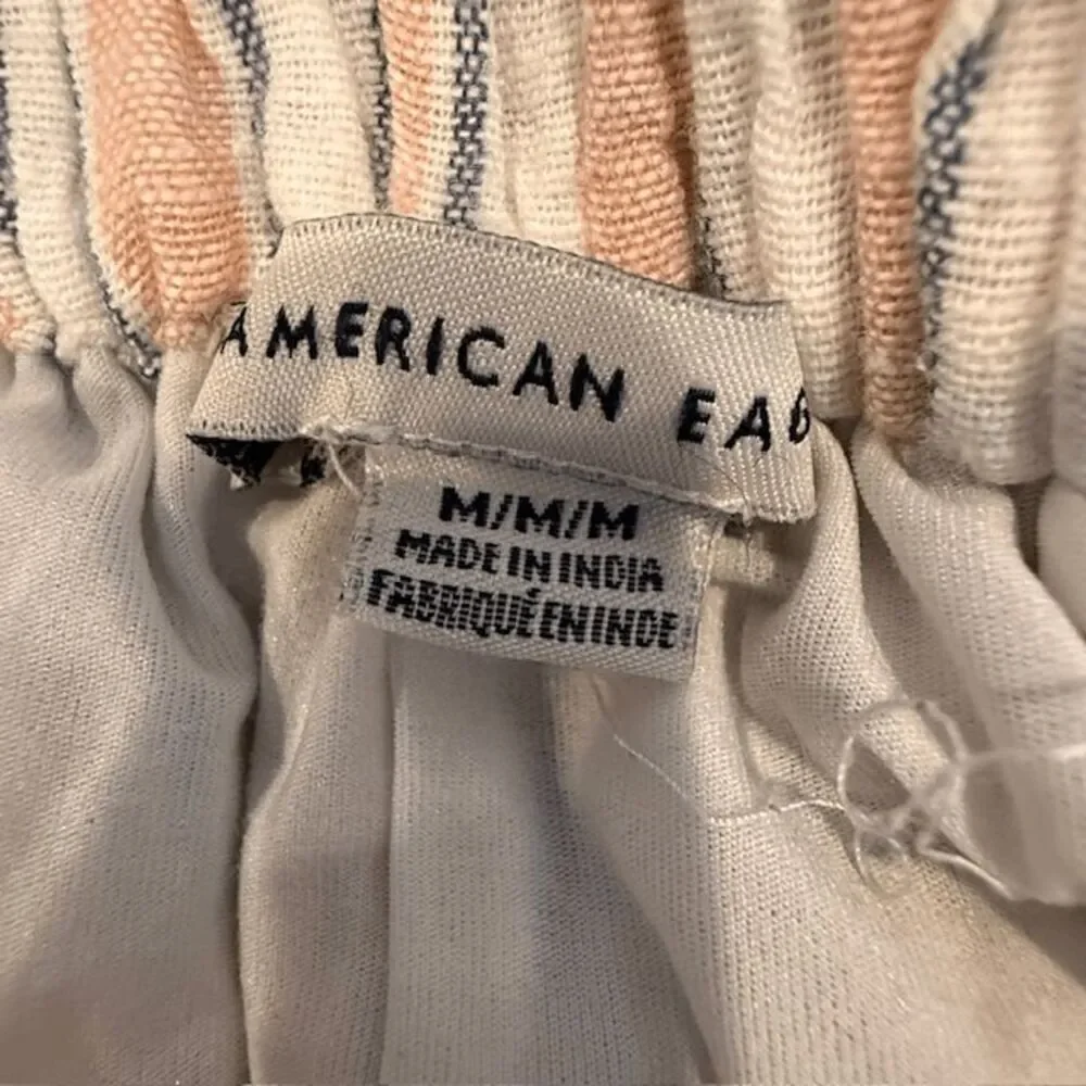 American Eagle Linen Blend‎ High-Waisted Side Button Culottes Lined Size Medium